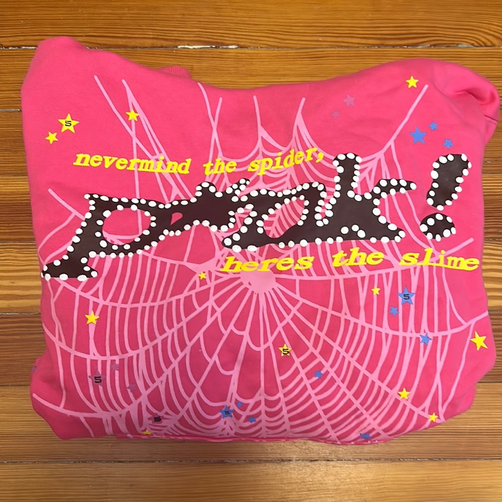 - new sp5der punk hoodie in pink
